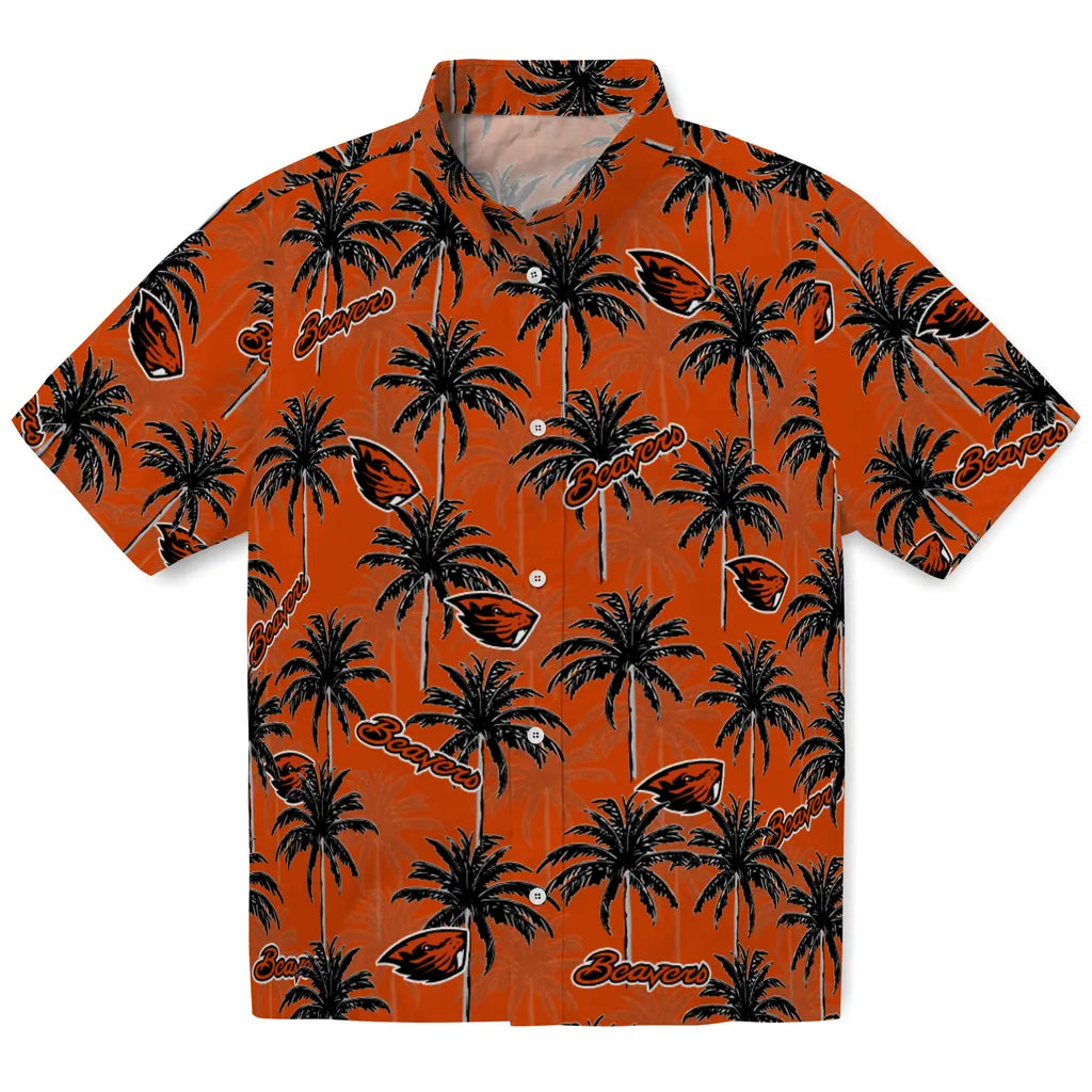 Oregon State Beavers Hawaiian Shirt - Palm Tree Motif | Hula Hawaiian Shirts
