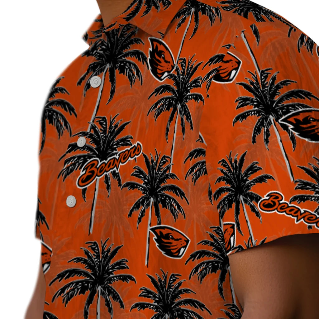 Oregon State Beavers Hawaiian Shirt - Palm Tree Motif | Hula Hawaiian Shirts