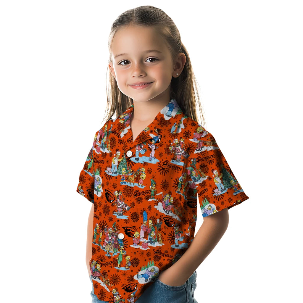 Oregon State Beavers Hawaiian Shirt - Simpsons Christmas | Hula Hawaiian Shirts