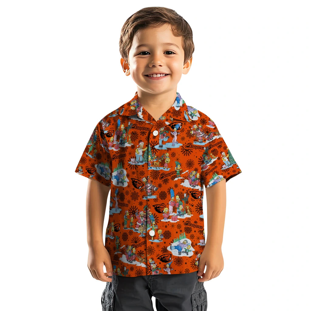 Oregon State Beavers Hawaiian Shirt - Simpsons Christmas | Hula Hawaiian Shirts