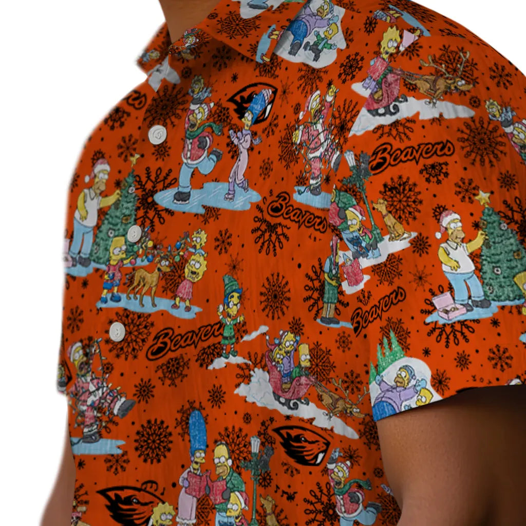 Oregon State Beavers Hawaiian Shirt - Simpsons Christmas | Hula Hawaiian Shirts