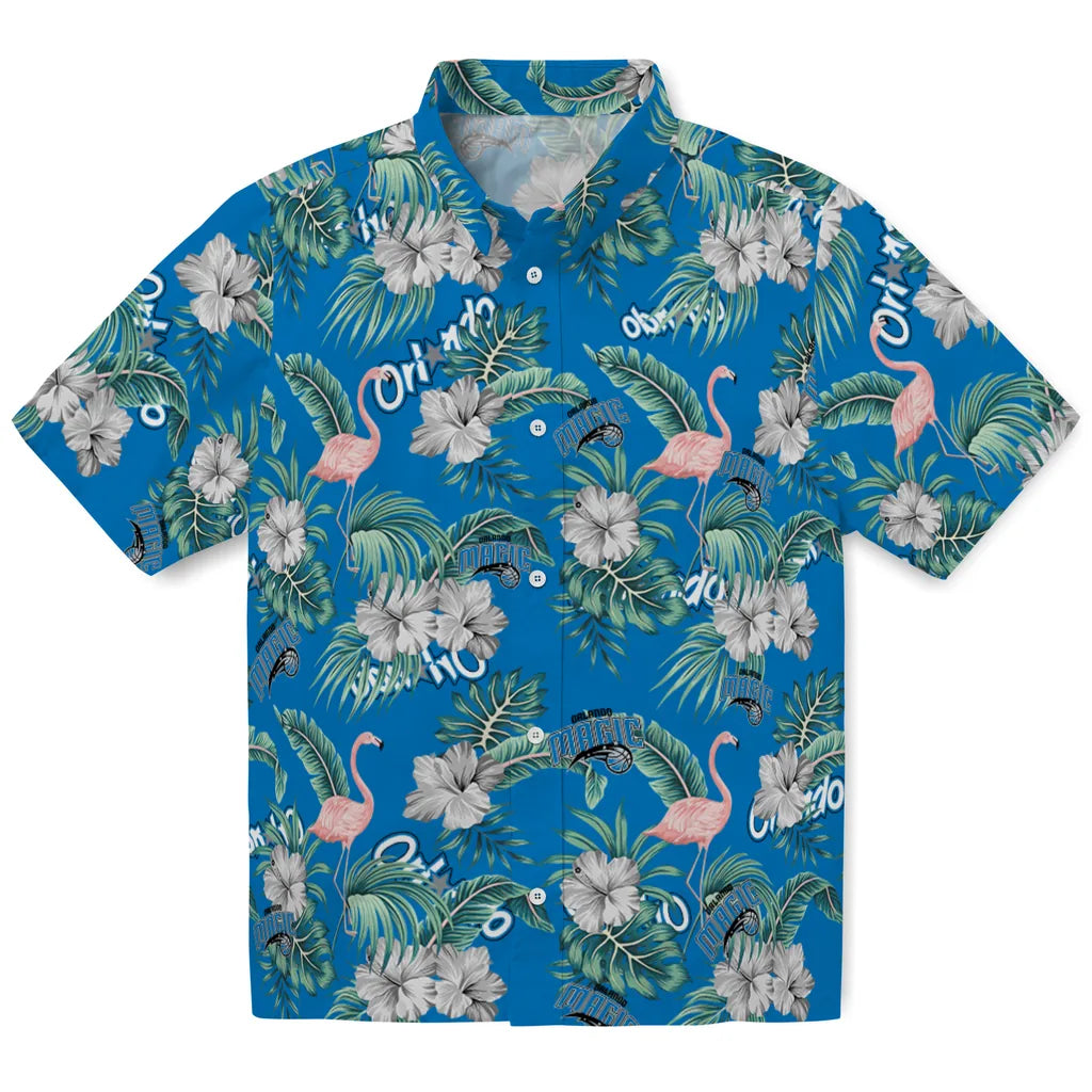 Orlando Magic Hawaiian Shirt - Flamingo and Hibiscus | Hula Hawaiian Shirts