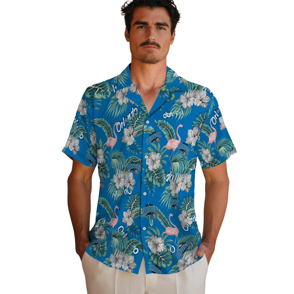 Orlando Magic Hawaiian Shirt - Flamingo and Hibiscus | Hula Hawaiian Shirts