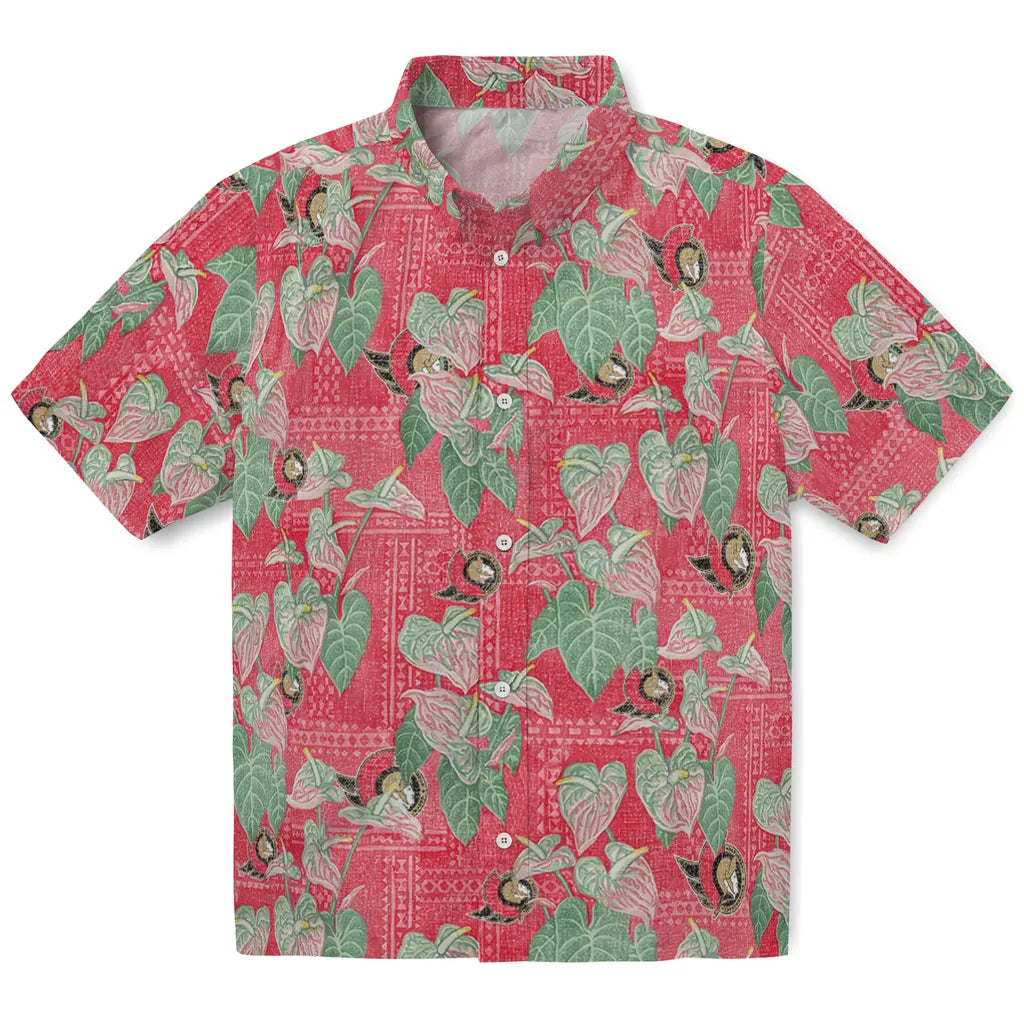 Ottawa Senators Hawaiian Shirt - Anthurium Overlay | Hula Hawaiian Shirts