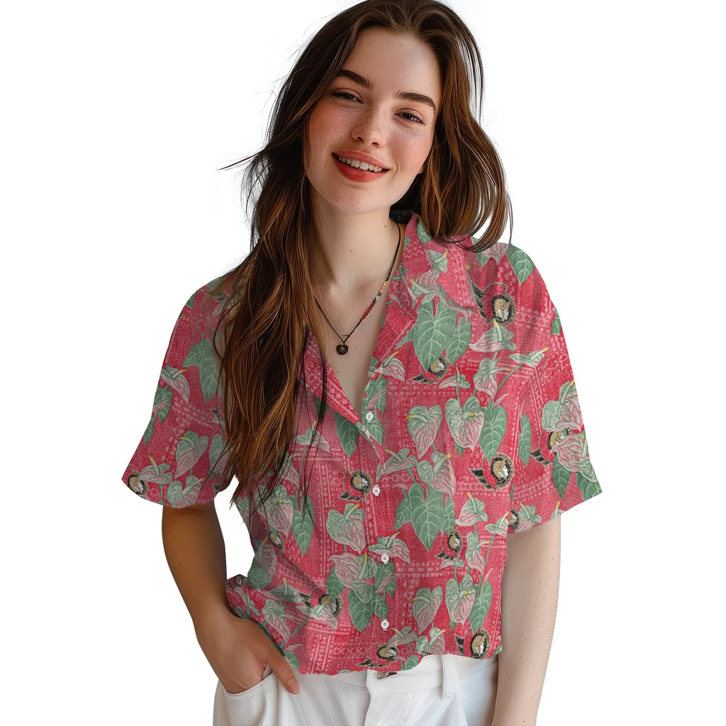 Ottawa Senators Hawaiian Shirt - Anthurium Overlay | Hula Hawaiian Shirts