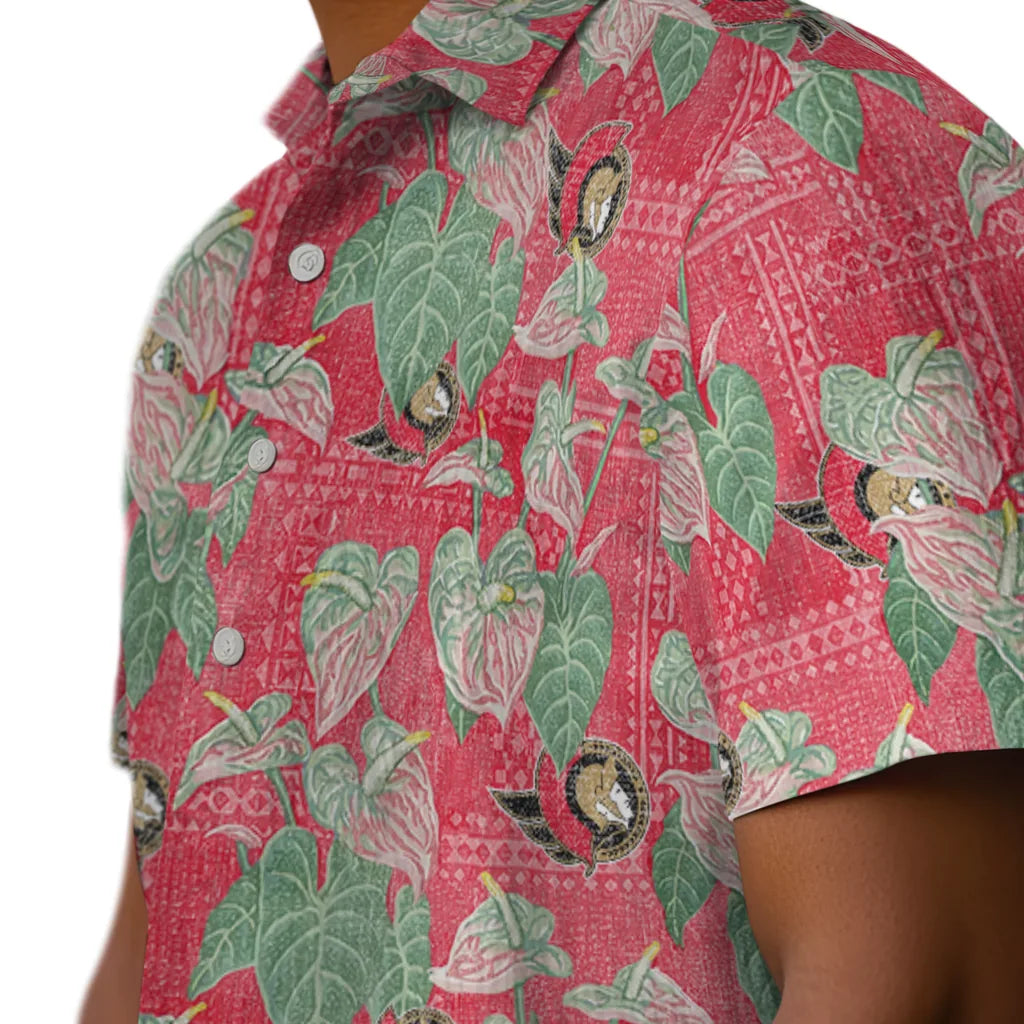 Ottawa Senators Hawaiian Shirt - Anthurium Overlay | Hula Hawaiian Shirts
