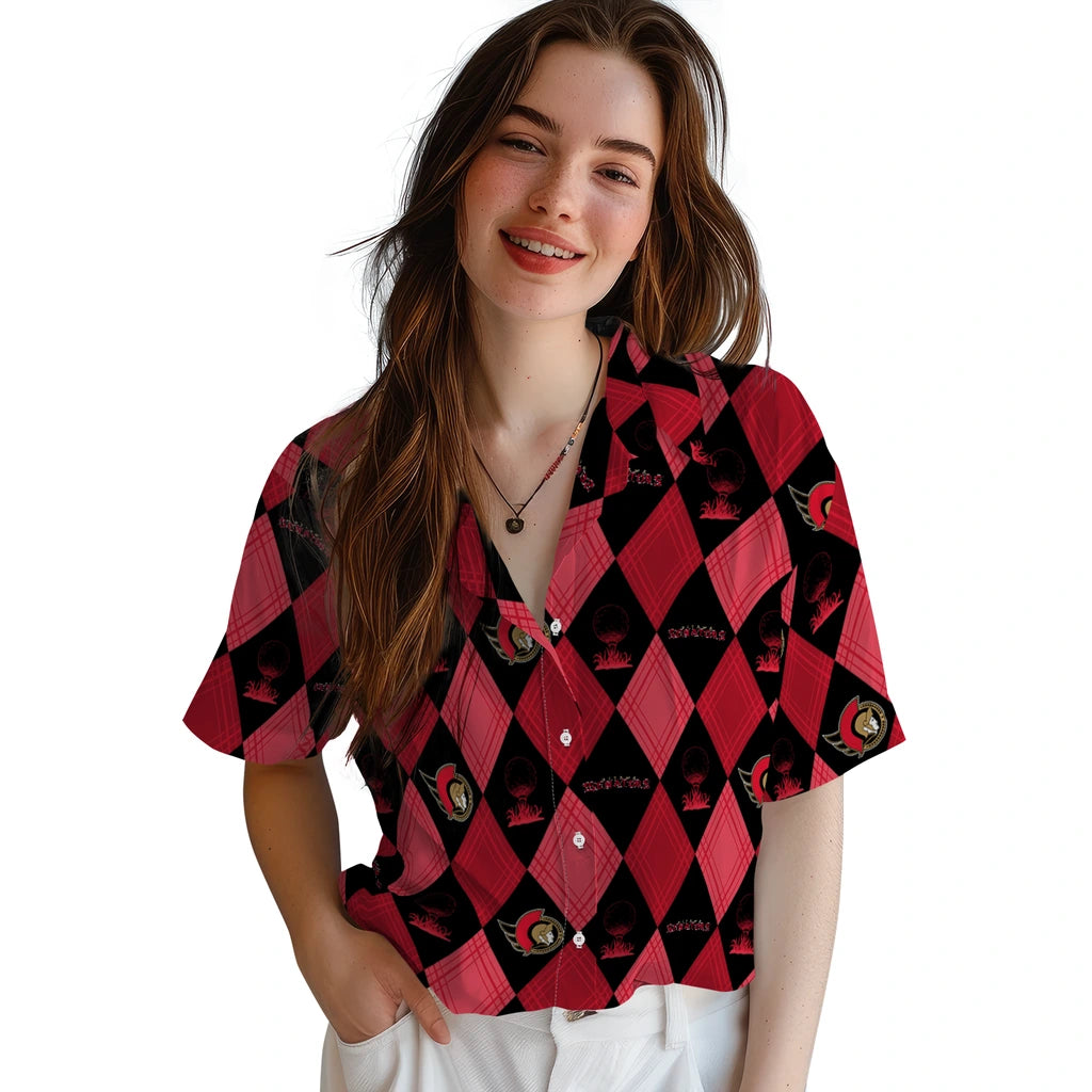 Ottawa Senators Hawaiian Shirt - Golfing Plaid | Hula Hawaiian Shirts