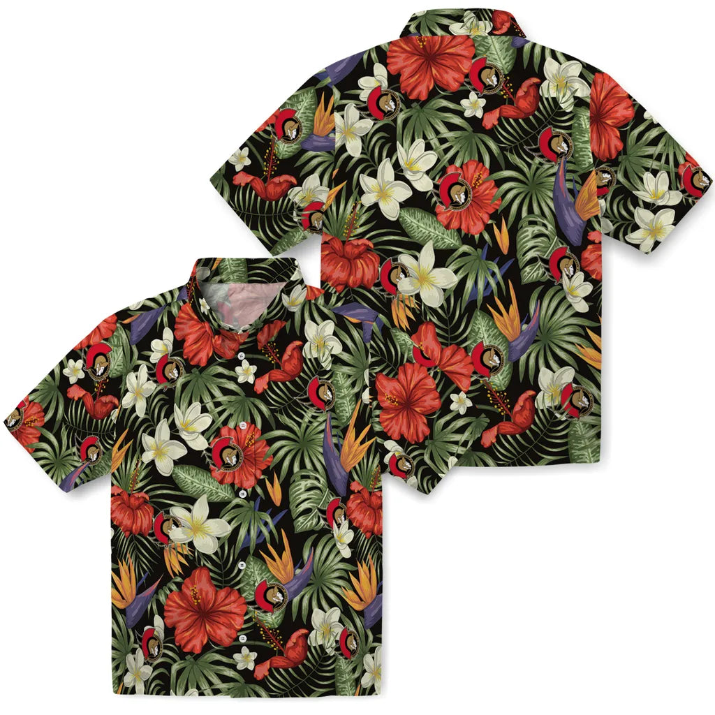 Ottawa Senators Hawaiian Shirt - Hawaii Floral Hibiscus | Hula Hawaiian Shirts
