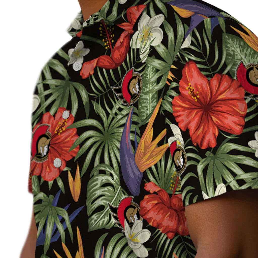 Ottawa Senators Hawaiian Shirt - Hawaii Floral Hibiscus | Hula Hawaiian Shirts