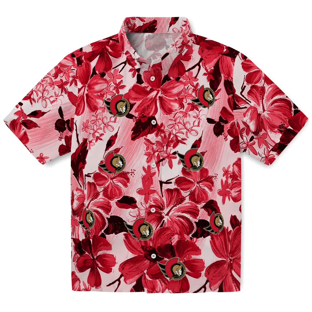 Ottawa Senators Hawaiian Shirt - Hibiscus Arrangement | Hula Hawaiian Shirts