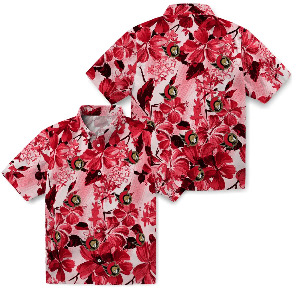Ottawa Senators Hawaiian Shirt - Hibiscus Arrangement | Hula Hawaiian Shirts