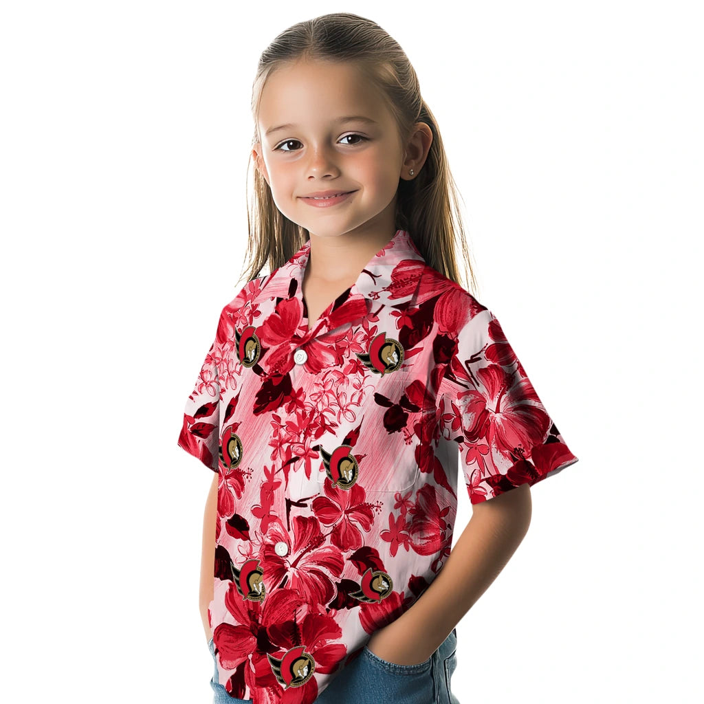 Ottawa Senators Hawaiian Shirt - Hibiscus Arrangement | Hula Hawaiian Shirts