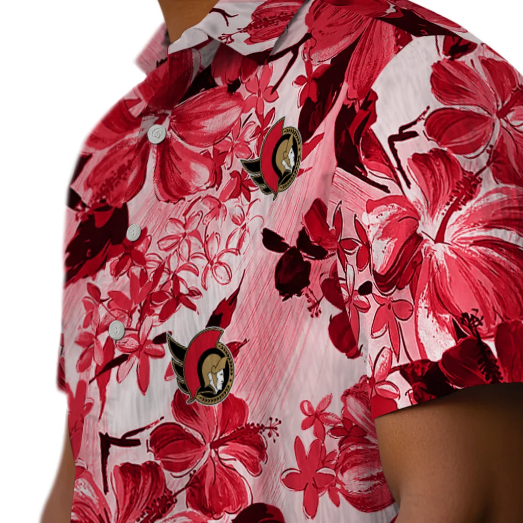 Ottawa Senators Hawaiian Shirt - Hibiscus Arrangement | Hula Hawaiian Shirts