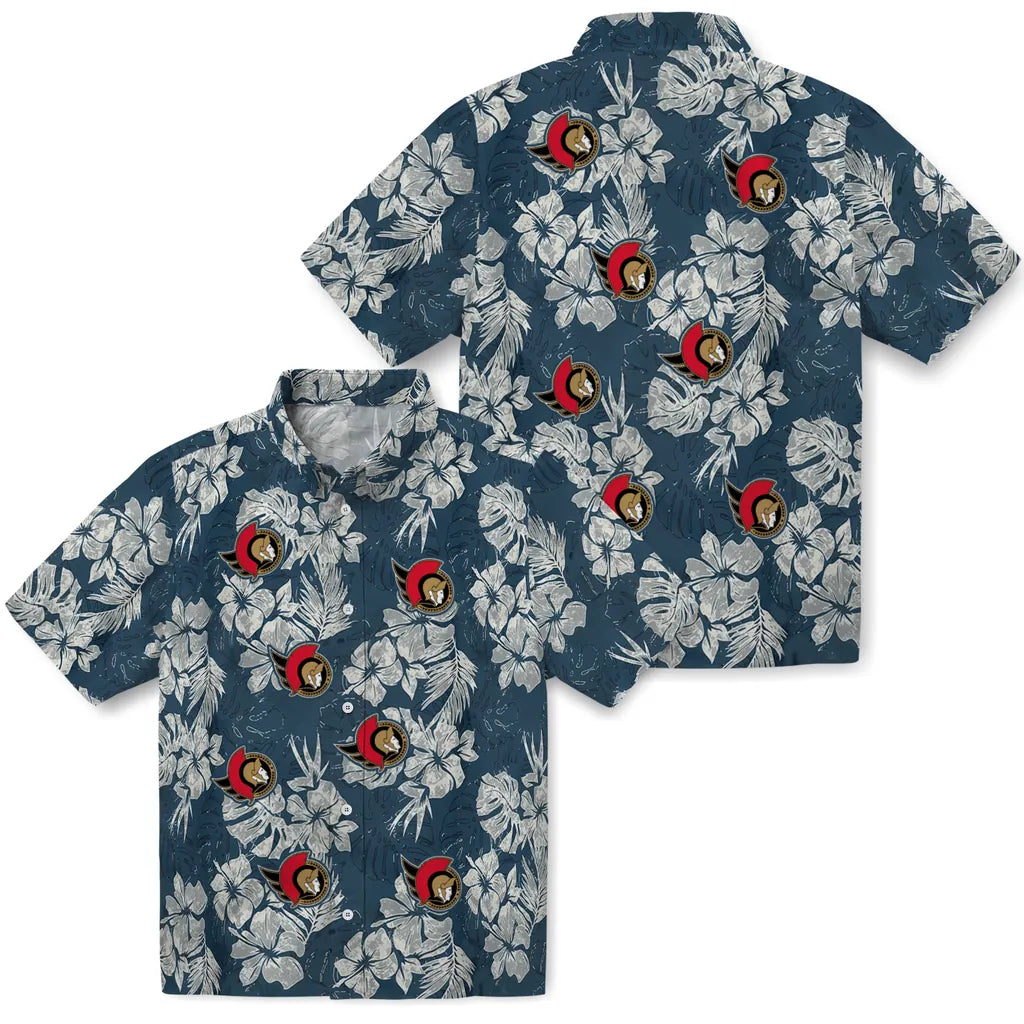Ottawa Senators Hawaiian Shirt - Hibiscus Flowers | Hula Hawaiian Shirts
