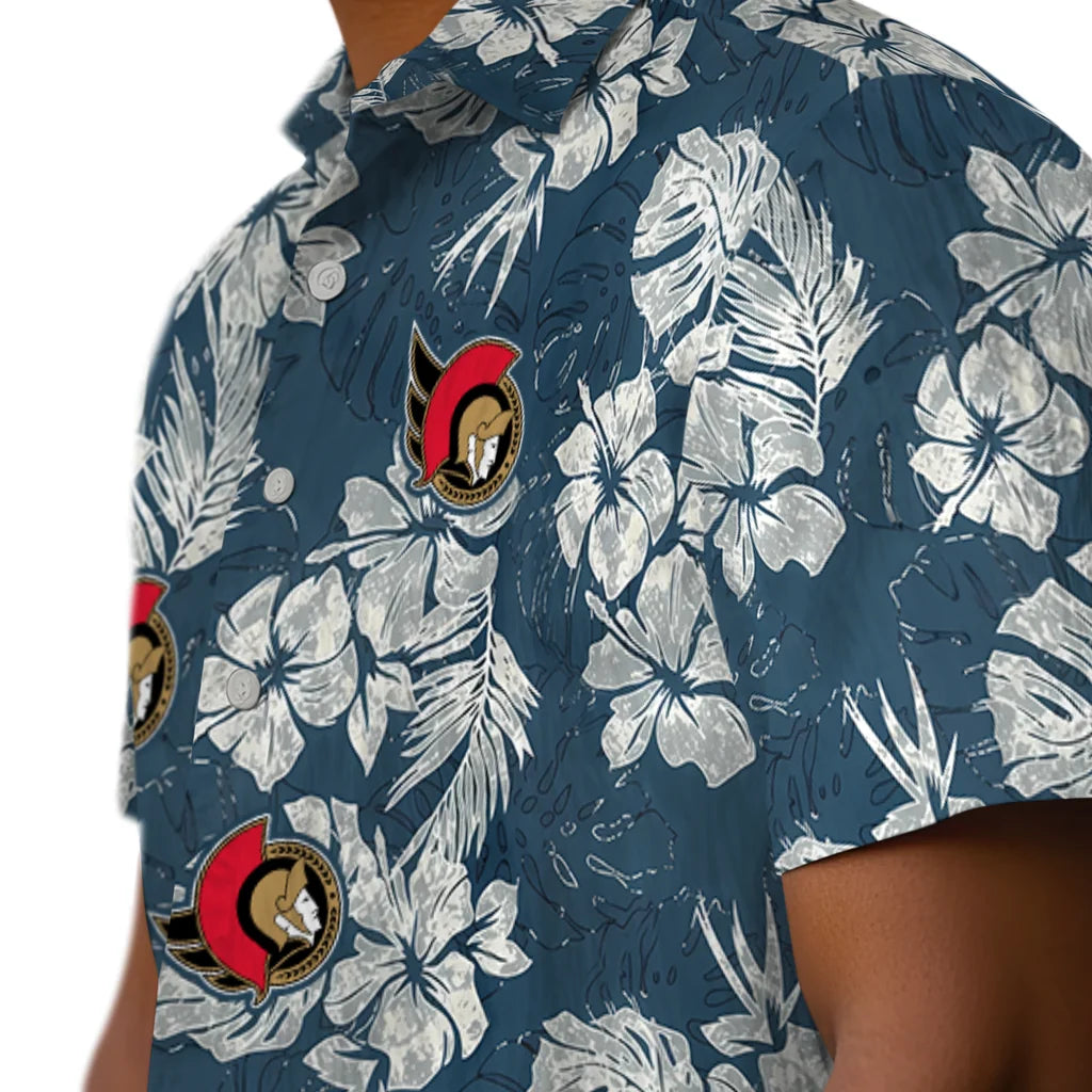 Ottawa Senators Hawaiian Shirt - Hibiscus Flowers | Hula Hawaiian Shirts