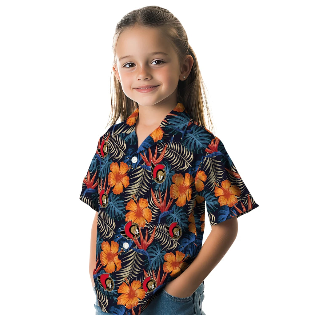 Ottawa Senators Hawaiian Shirt - Hibiscus Foliage | Hula Hawaiian Shirts