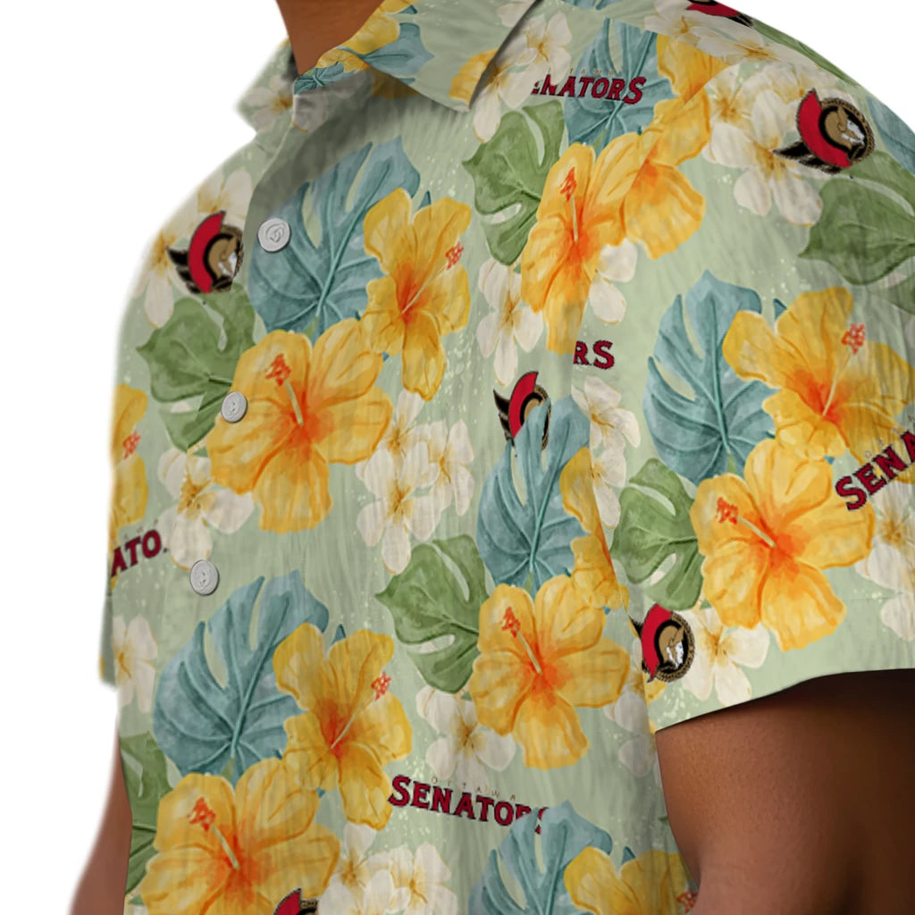 Ottawa Senators Hawaiian Shirt - Hibiscus Mood | Hula Hawaiian Shirts