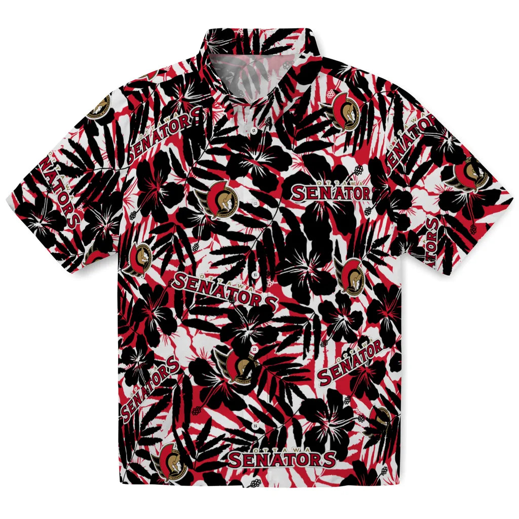 Ottawa Senators Hawaiian Shirt - Hibiscus Overlay | Hula Hawaiian Shirts