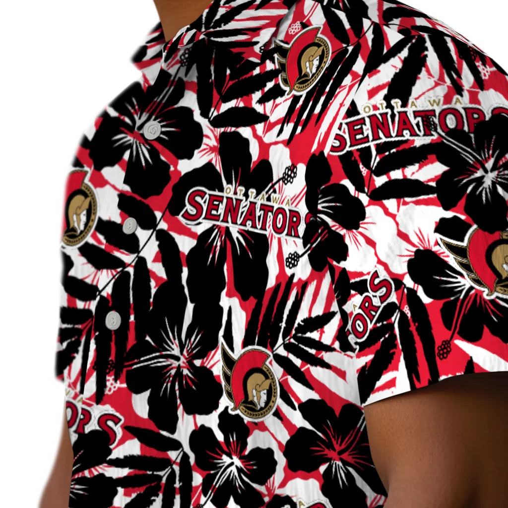 Ottawa Senators Hawaiian Shirt - Hibiscus Overlay | Hula Hawaiian Shirts