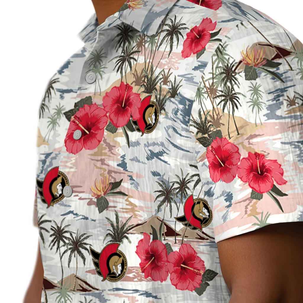 Ottawa Senators Hawaiian Shirt - Hibiscus Seaside | Hula Hawaiian Shirts