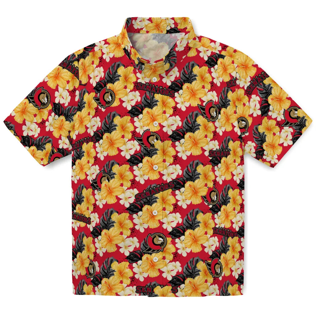 Ottawa Senators Hawaiian Shirt - Hibiscus Tropics | Hula Hawaiian Shirts
