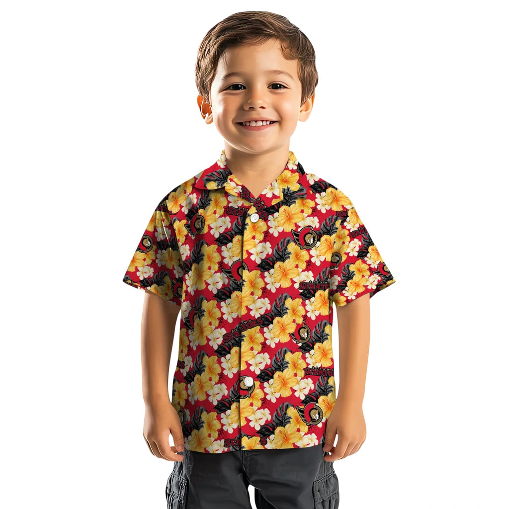 Ottawa Senators Hawaiian Shirt - Hibiscus Tropics | Hula Hawaiian Shirts