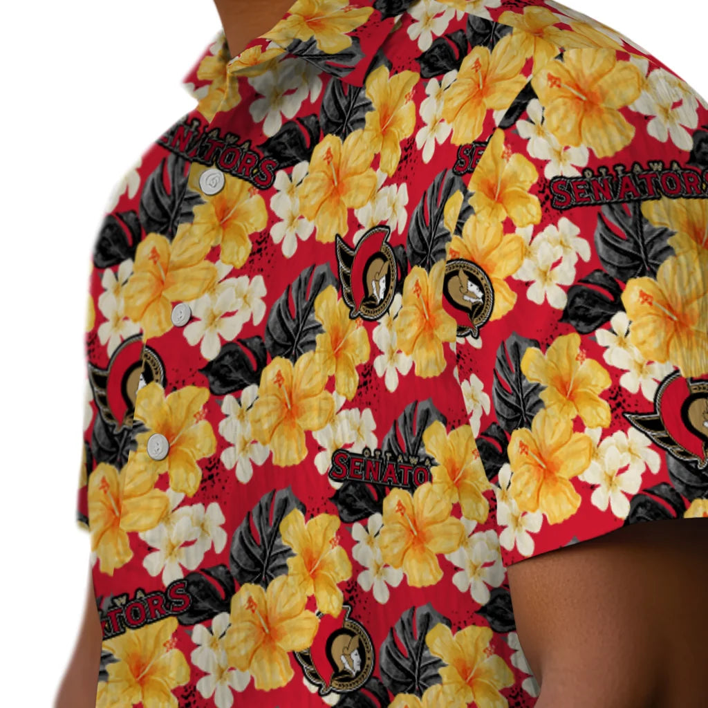 Ottawa Senators Hawaiian Shirt - Hibiscus Tropics | Hula Hawaiian Shirts