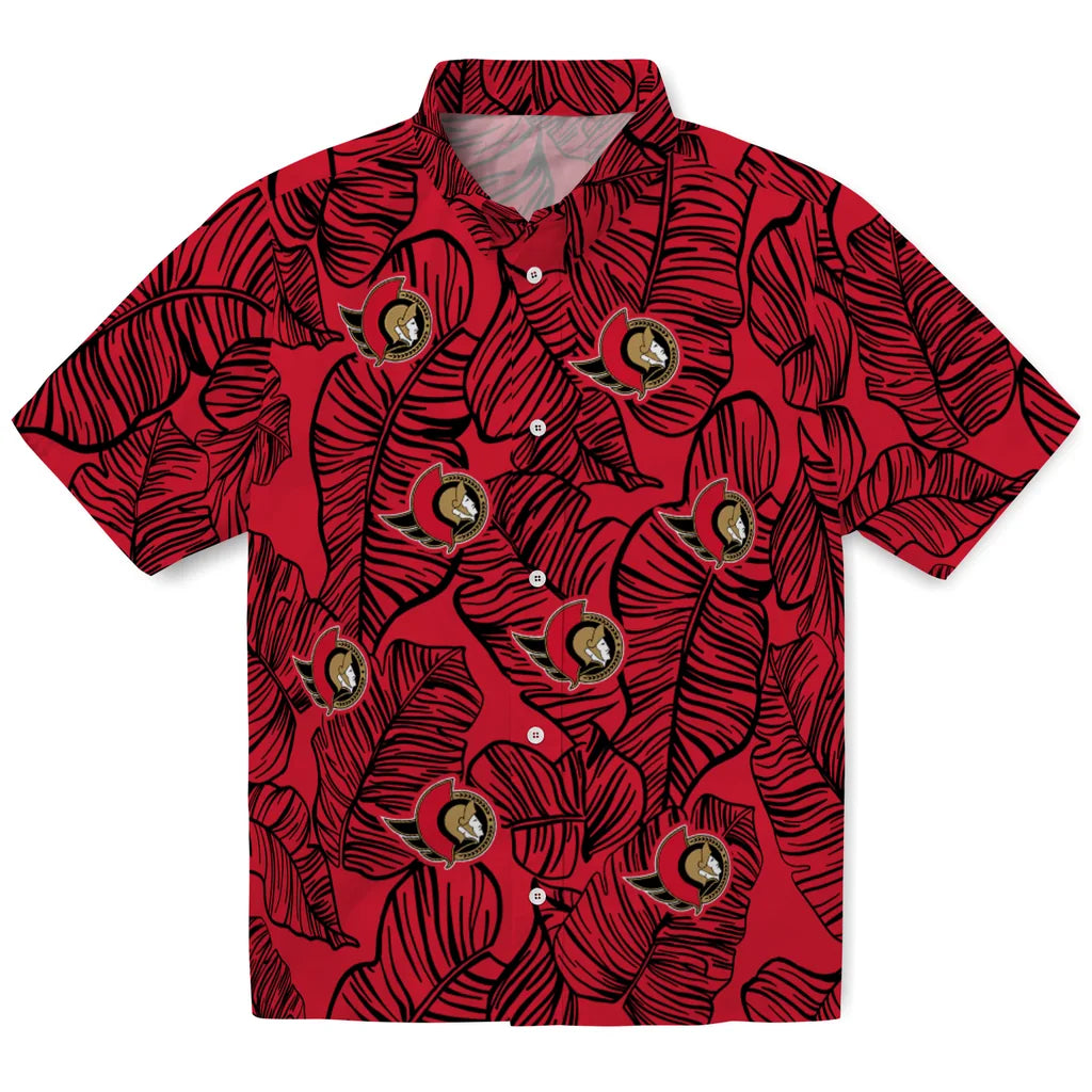 Ottawa Senators Hawaiian Shirt - Leaf Outline | Hula Hawaiian Shirts