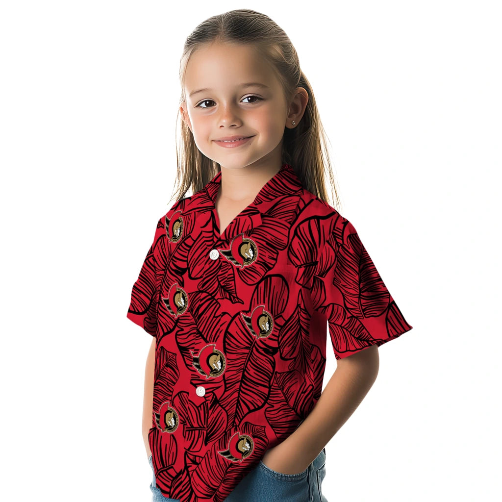 Ottawa Senators Hawaiian Shirt - Leaf Outline | Hula Hawaiian Shirts