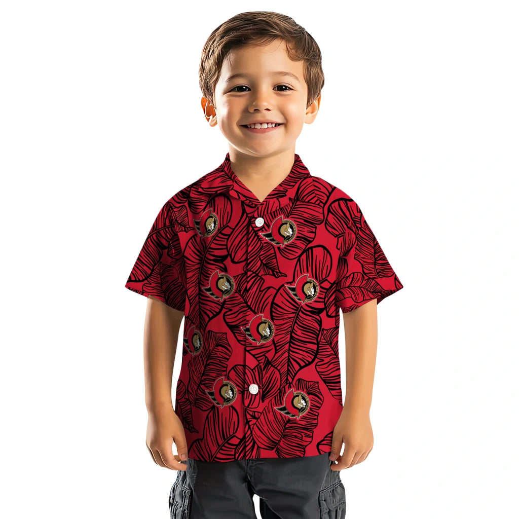 Ottawa Senators Hawaiian Shirt - Leaf Outline | Hula Hawaiian Shirts