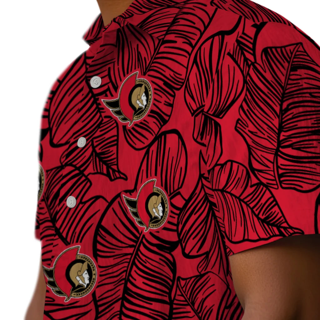 Ottawa Senators Hawaiian Shirt - Leaf Outline | Hula Hawaiian Shirts