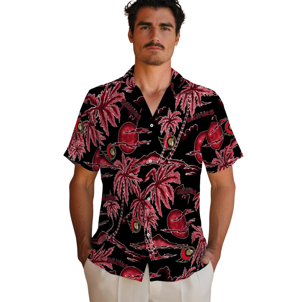 Ottawa Senators Hawaiian Shirt - Palm Sunset | Hula Hawaiian Shirts