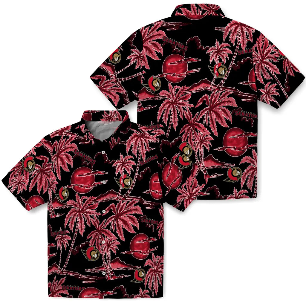 Ottawa Senators Hawaiian Shirt - Palm Sunset | Hula Hawaiian Shirts
