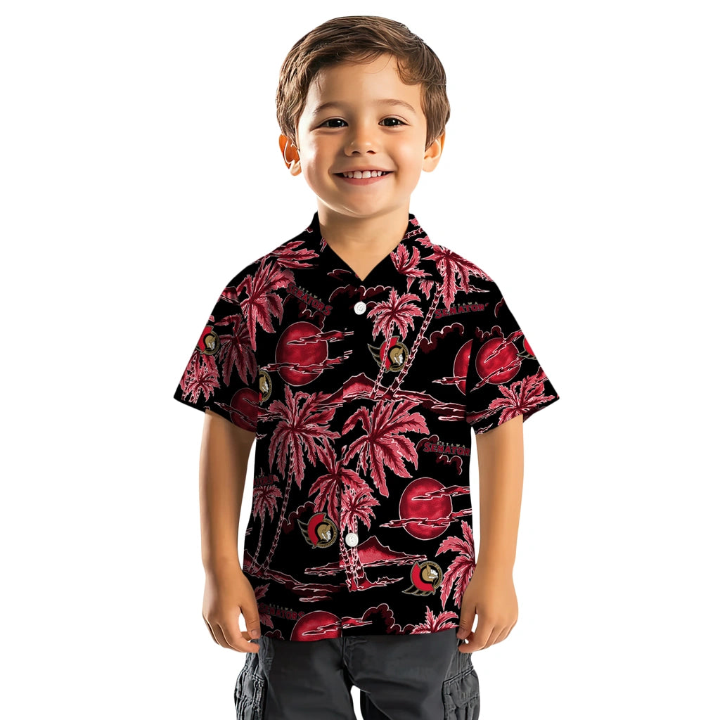 Ottawa Senators Hawaiian Shirt - Palm Sunset | Hula Hawaiian Shirts