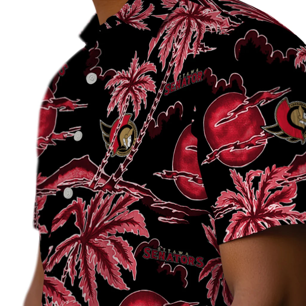 Ottawa Senators Hawaiian Shirt - Palm Sunset | Hula Hawaiian Shirts