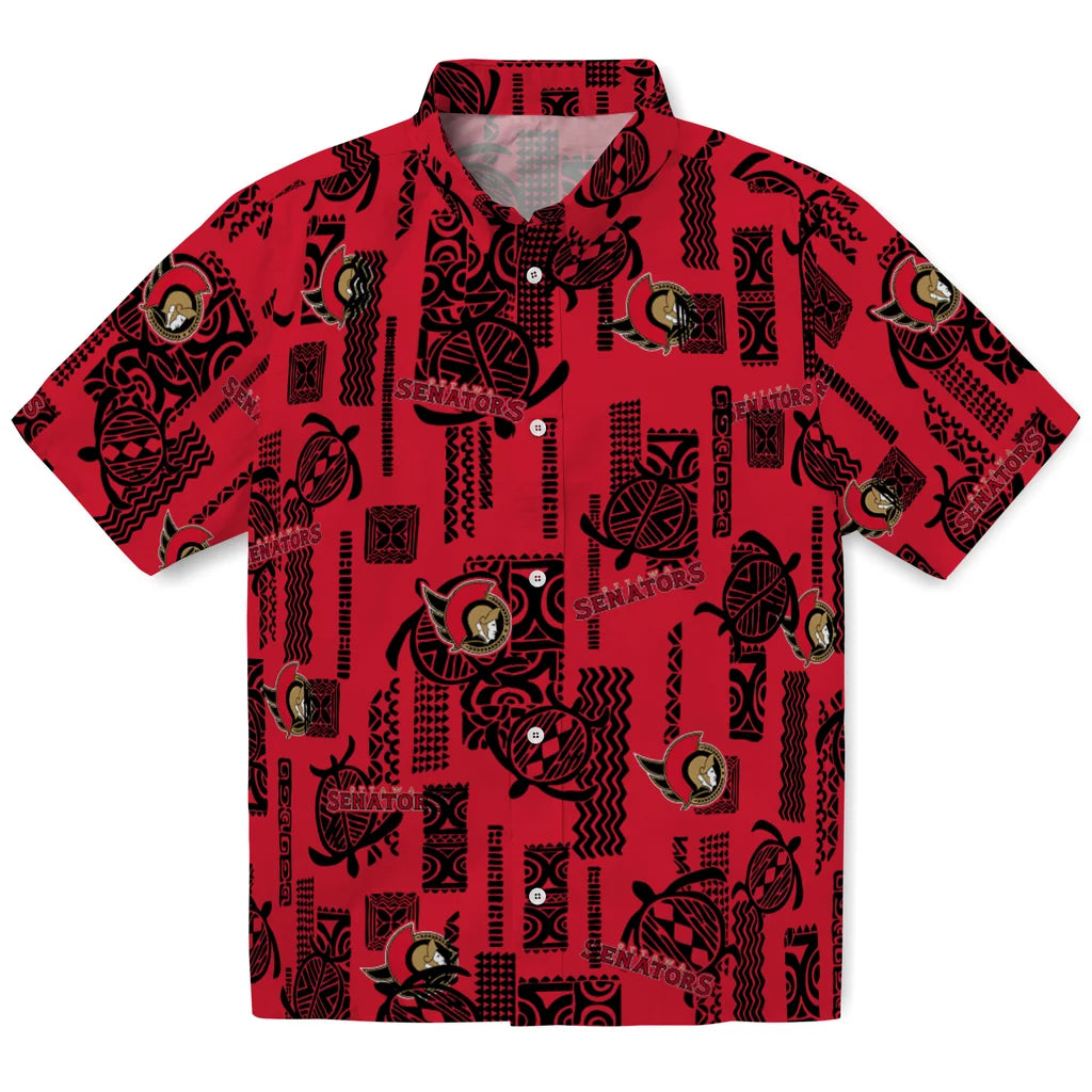 Ottawa Senators Hawaiian Shirt - Turtle Lines | Hula Hawaiian Shirts