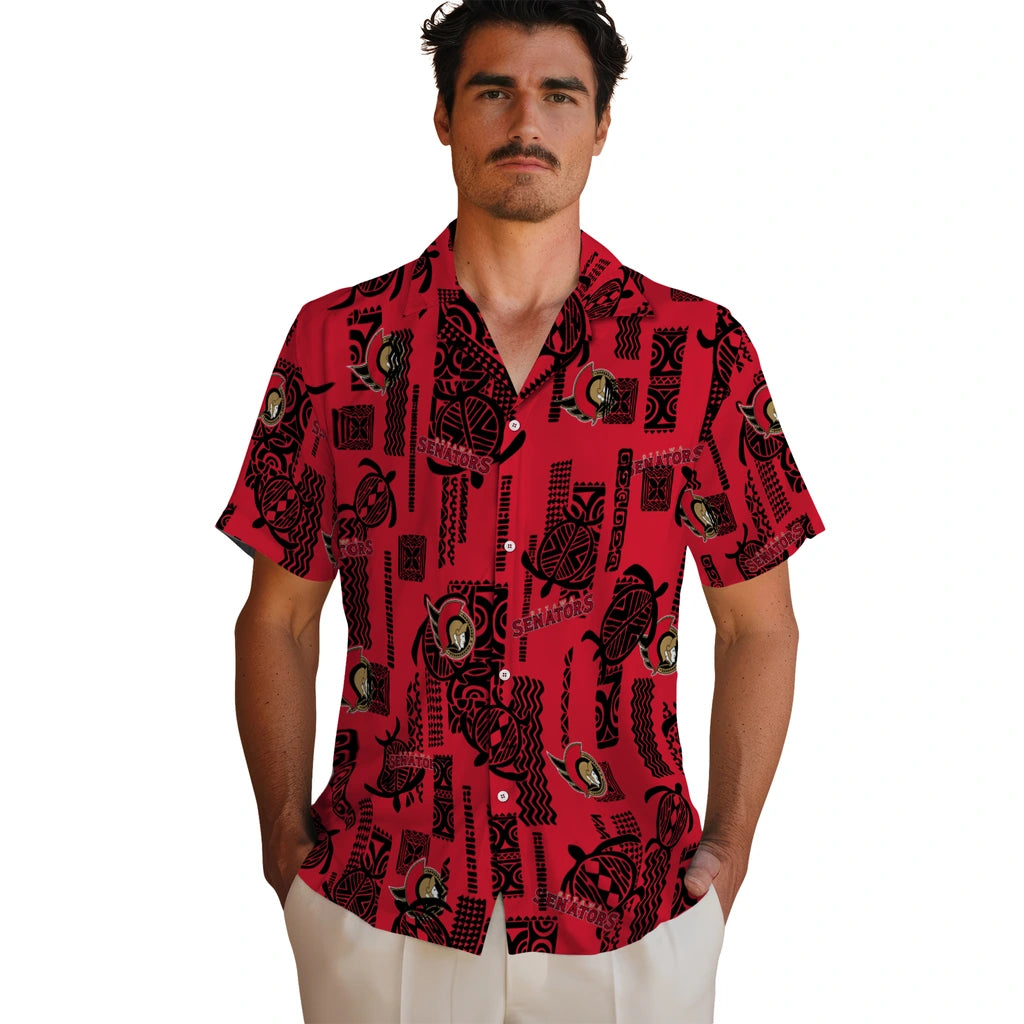 Ottawa Senators Hawaiian Shirt - Turtle Lines | Hula Hawaiian Shirts