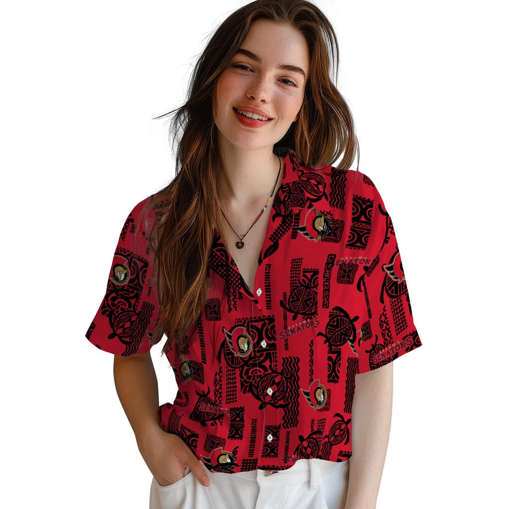 Ottawa Senators Hawaiian Shirt - Turtle Lines | Hula Hawaiian Shirts