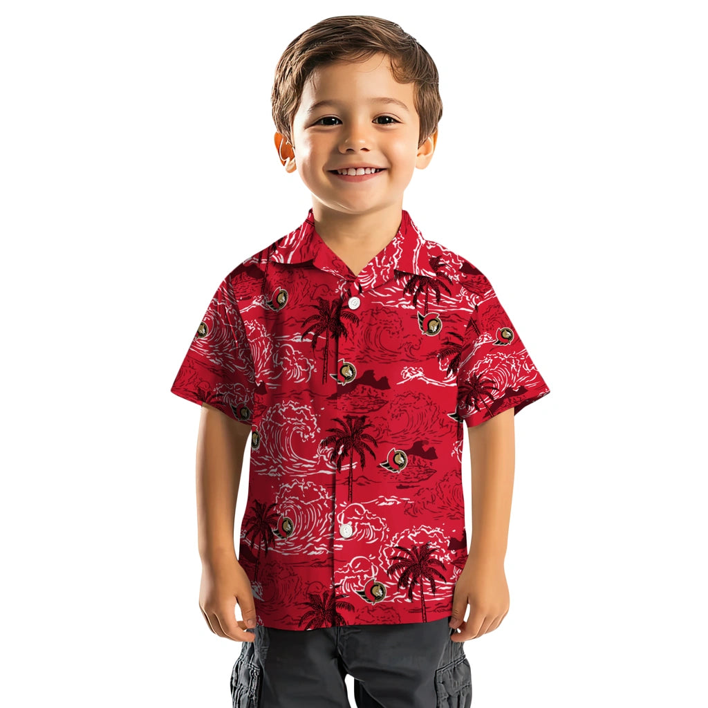 Ottawa Senators Hawaiian Shirt - Wave Palm | Hula Hawaiian Shirts