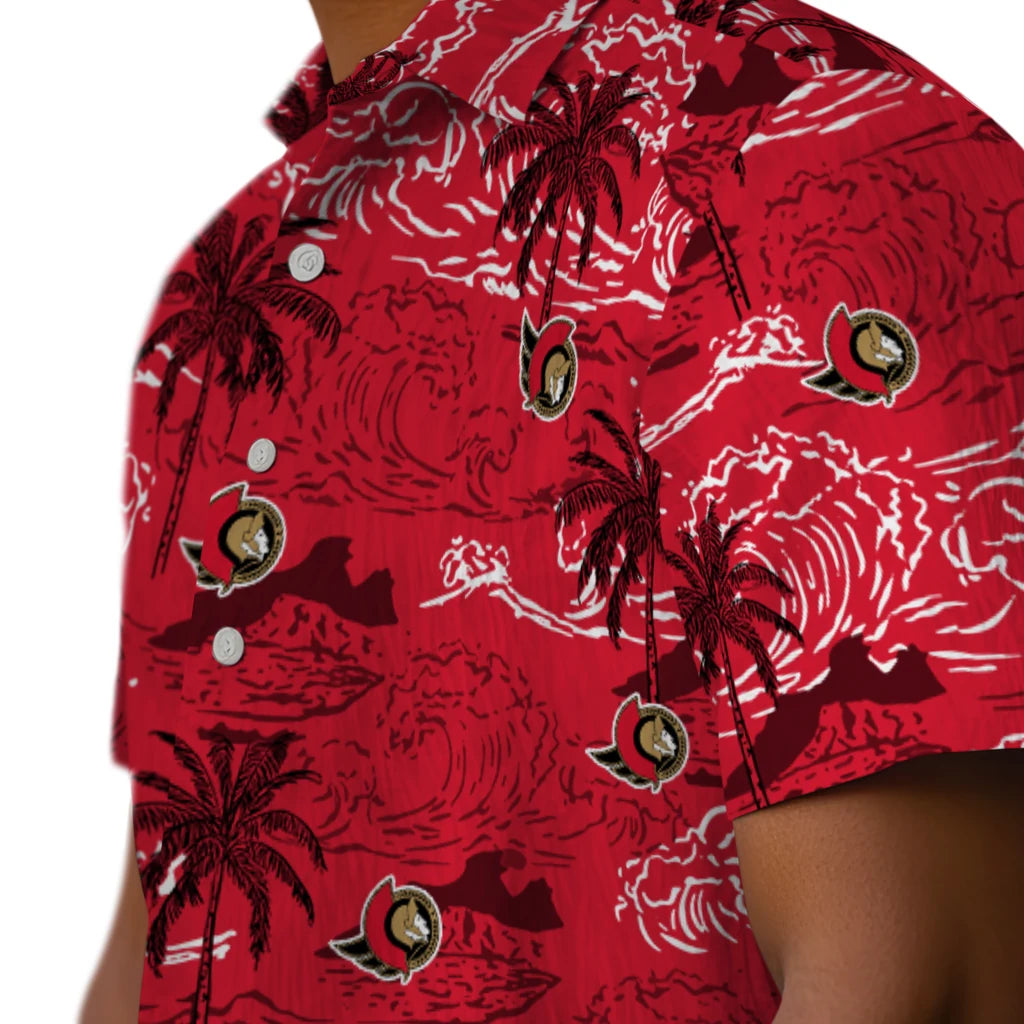 Ottawa Senators Hawaiian Shirt - Wave Palm | Hula Hawaiian Shirts