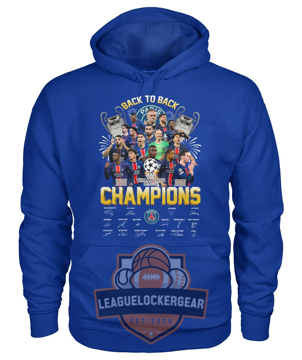 Paris Saint-Germain Back to Back Champions League 2026 T-Shirt - LeagueLockerGear