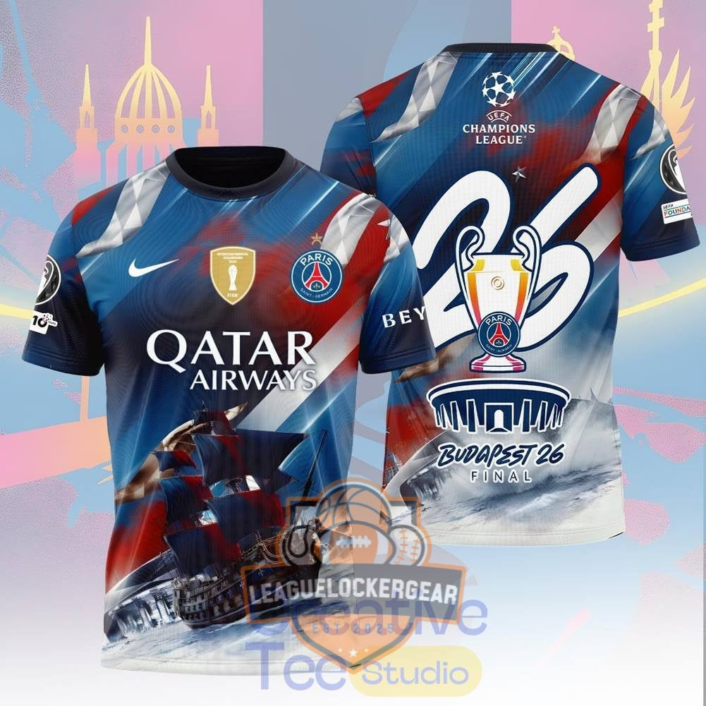 Paris Saint-Germain Champions League Final Budapest 2026 T-Shirt - LeagueLockerGear