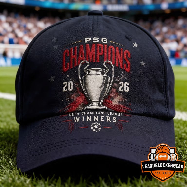Paris Saint-Germain F.C. Back to Back Champions D'Europe 2025 2026 T-Shirt - LeagueLockerGear