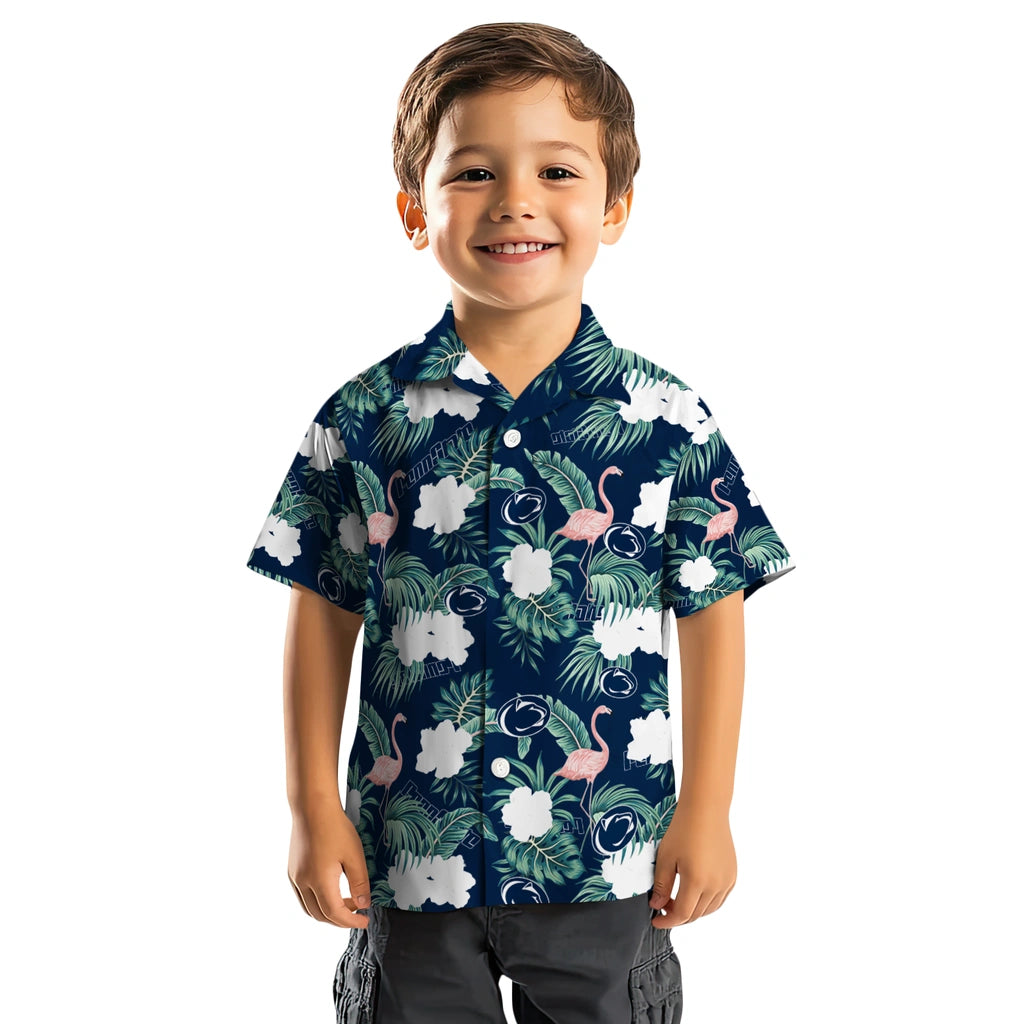 Penn State Nittany Lions Hawaiian Shirt - Flamingo and Hibiscus | Hula Hawaiian Shirts