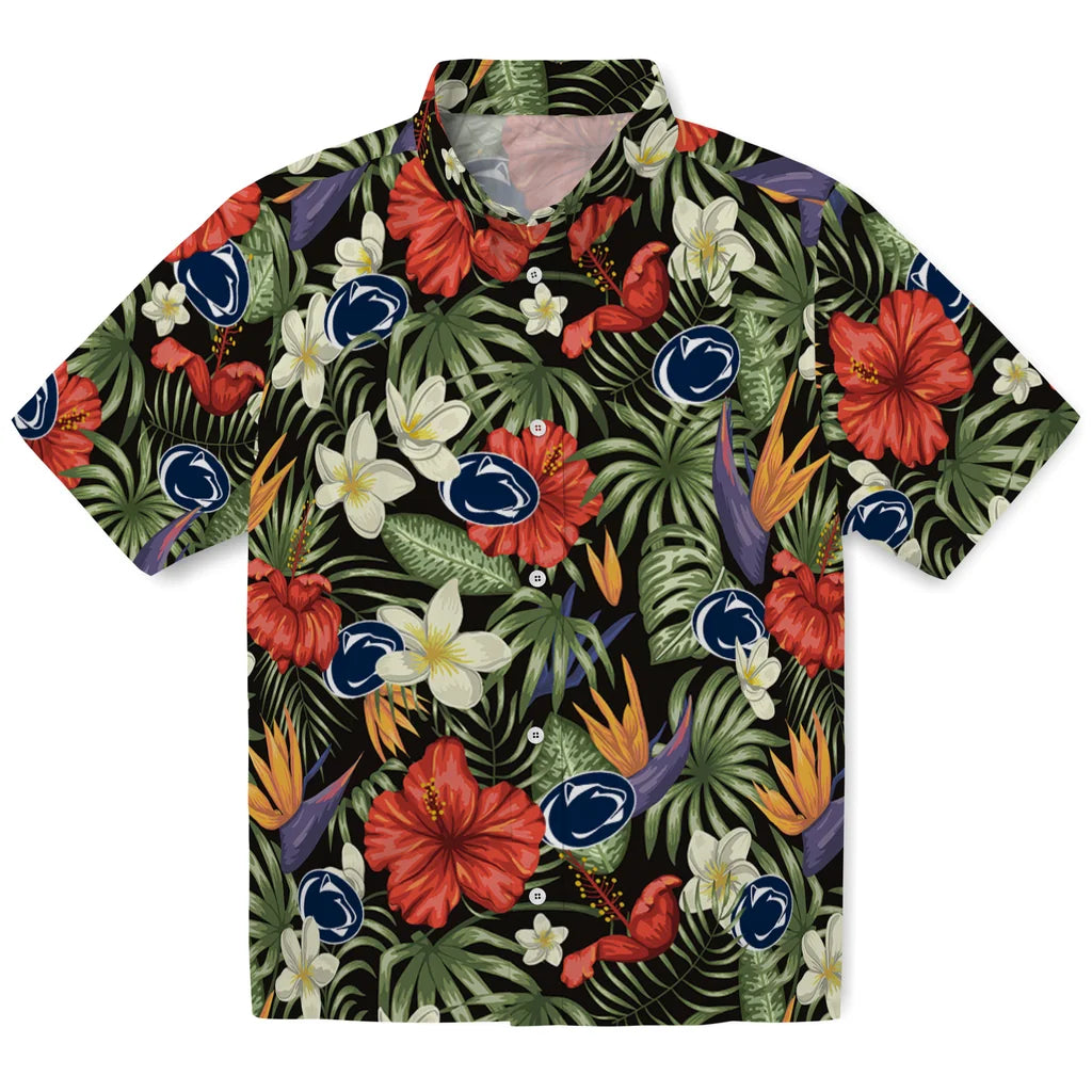 Penn State Nittany Lions Hawaiian Shirt - Hawaii Floral Hibiscus | Hula Hawaiian Shirts
