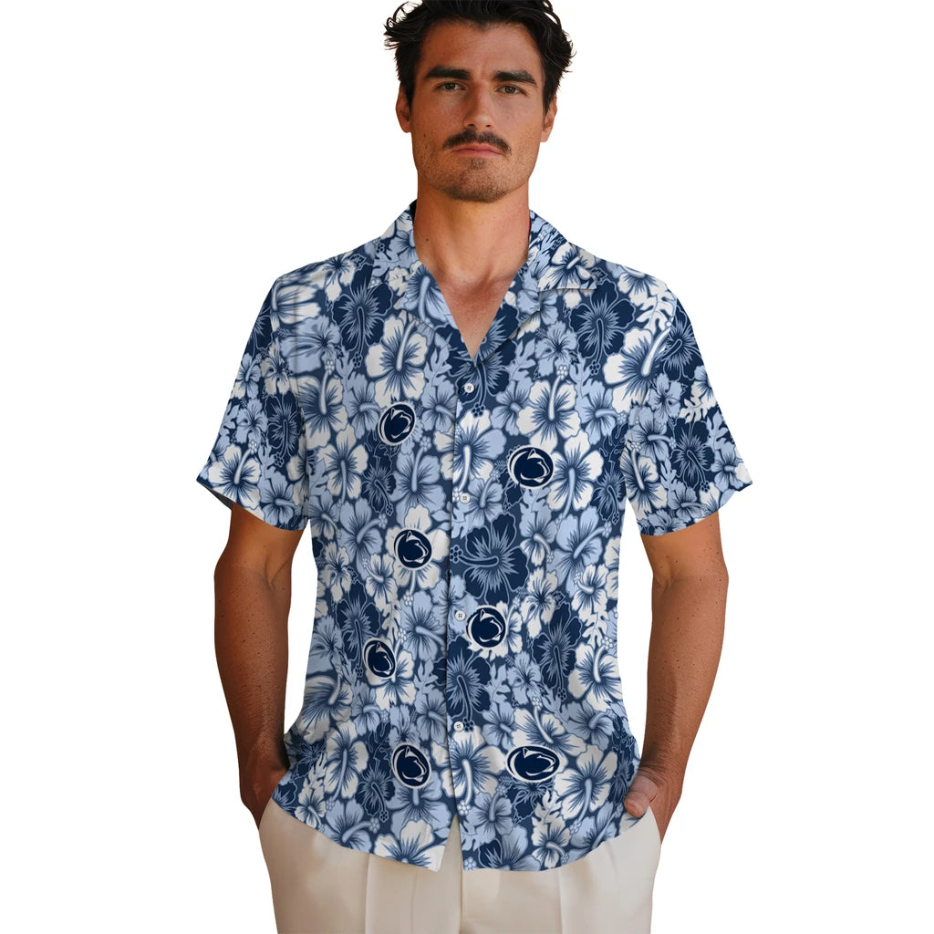 Penn State Nittany Lions Hawaiian Shirt - Hibiscus Blooms | Hula Hawaiian Shirts