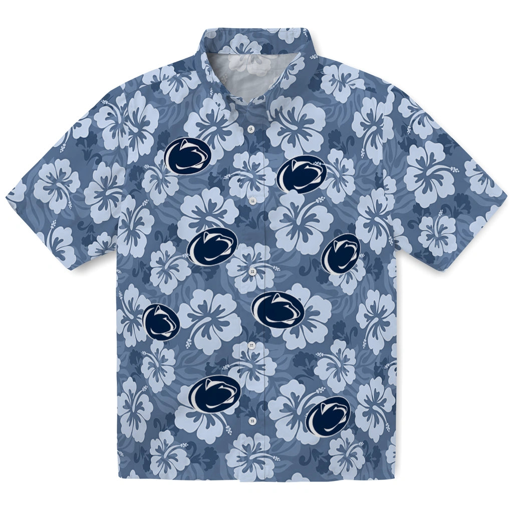 Penn State Nittany Lions Hawaiian Shirt - Hibiscus Cluster | Hula Hawaiian Shirts