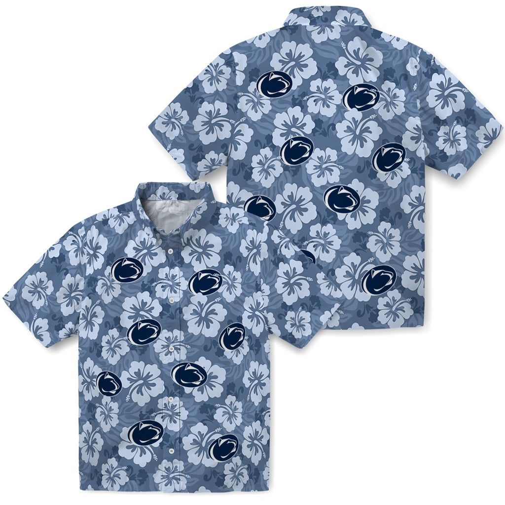 Penn State Nittany Lions Hawaiian Shirt - Hibiscus Cluster | Hula Hawaiian Shirts