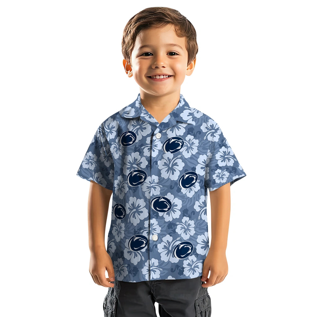 Penn State Nittany Lions Hawaiian Shirt - Hibiscus Cluster | Hula Hawaiian Shirts