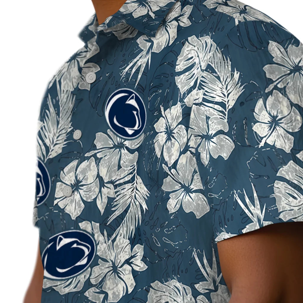 Penn State Nittany Lions Hawaiian Shirt - Hibiscus Flowers | Hula Hawaiian Shirts
